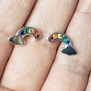 🌈 Rainbow Cloud 925 Sterling Silver Sparkle Gift